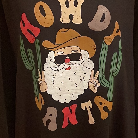 Christmas Howdy Santa Sweatshirt Size 3X - Picture 5 of 6